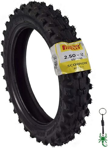 Pirelli Scorpion MX32 Mid Soft Dirt Bike Front/Rear Motocross Tube Type Tire with Keychain (2.5-10 Front/Rear) in Saudi Arabia