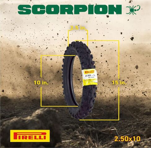 Pirelli Scorpion MX32 Mid Soft Dirt Bike Front/Rear Motocross Tube Type Tire with Keychain (2.5-10 Front/Rear) in Saudi Arabia