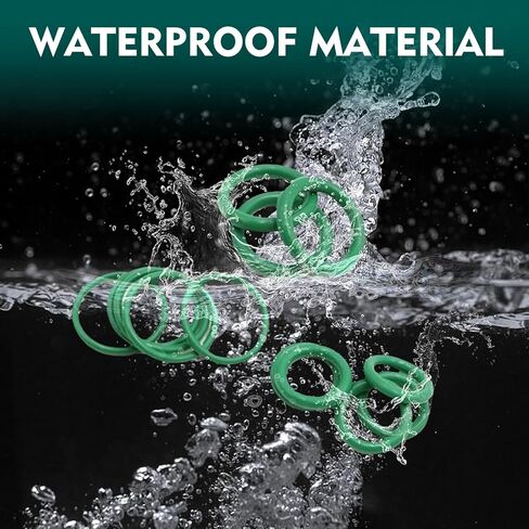 270 PCS Car Seal Gasket Washer,O Ring Assortment Set Kit, Rubber Waterproof Heat-Resistant Compressor Sealing Washer, Universal for Most Cars, Electrical Appliances, Bearings (Green) in Saudi Arabia