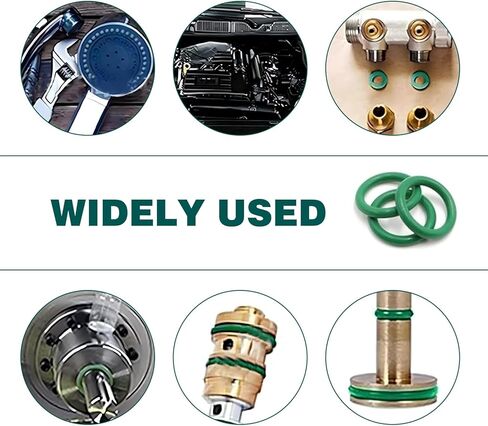 270 PCS Car Seal Gasket Washer,O Ring Assortment Set Kit, Rubber Waterproof Heat-Resistant Compressor Sealing Washer, Universal for Most Cars, Electrical Appliances, Bearings (Green) in Saudi Arabia