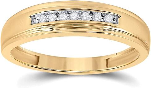 Jewels By Lux 14K White Or Yellow Gold Mens Round Diamond Wedding Band Ring, Mens Size: 8-12 in Saudi Arabia