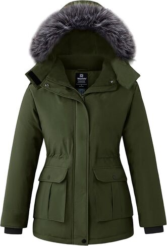 Wantdo Wind Winter Winter Coats دافئ سترة باركا باركا الدافئة مع غطاء محرك السيارة in Saudi Arabia