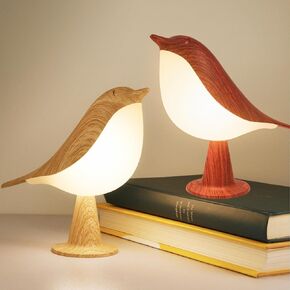 2 Cute Bird Table Lamps Combo,Rechargeable Cordless Lamp with 3 Color Temperature and Adjustable Brightness,Small Desk Lights for Bedroom Nightstand Bedside Table - Wood Tone in Kuwait
