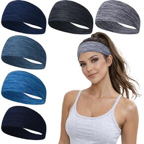 Headbands for Women Hair Non Slip - Workout Headbands Elastic Hair Bands, Soft Stretchy Sweatbands for Sports Yoga 6Pack in Saudi Arabia