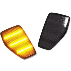 for Hummer for H3 /Base 06-10 & X 07-09 & Alpha 08-10 for H3T Alpha/Base 09-10 / Smoked Full Amber Front Side Marker Lights ABS Housing Bulbs W5W (168)-Bulb Shape Code, Fit Testing in Kuwait