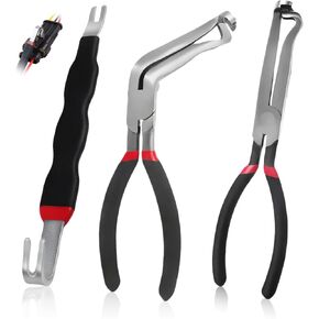 3PCS Electrical Disconnect Pliers, Fuel Line Clip Removal Tool, Automotive Electrical Terminal Connector Separator Removal tool, Trucks Repair with Rapid Disconnector in Kuwait