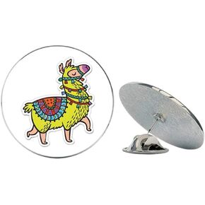 Cute Yellow Llama Metal 0.75" Lapel Hat Pin Tie Tack Pinback in Saudi Arabia