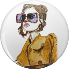 Fashion Girl Pin Lapel Pin Cute Brooch Pins Badges 0.75" in Kuwait