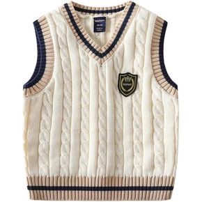 Kids V Neck Knitted Vests for Boys Girls Sleeveless Sweater Vest Pullover Knitwear Crop Tops Kids Clothes in Kuwait