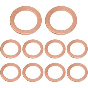 10 قطع من حشوات سدادة تصريف الزيت، OEM# 007603-014106 غسالة سحق الزيت الأوتوماتيكية كوبر 14 مم، ملحقات استبدال ختم غسالة السيارات، متوافقة مع معظم المركبات in Kuwait