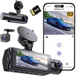 Miden S7 2.5K Dash Cam أمامية وخلفية، بطاقة SD 64G، 1600P+1080P FHD كاميرا داش مزدوجة للسيارات، زاوية واسعة 176 درجة + 160 درجة، كاميرا شاشة IPS مقاس 3.2 بوصة، مستشعر G، تسجيل حلقي، WDR، رؤية ليلية شاشة للمساعدة في ركن السيارة بسهولة على مدار 24 ساعة in Kuwait