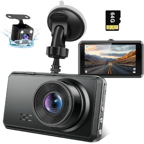 Miden S7 2.5K Dash Cam أمامية وخلفية، بطاقة SD 64G، 1600P+1080P FHD كاميرا داش مزدوجة للسيارات، زاوية واسعة 176 درجة + 160 درجة، كاميرا شاشة IPS مقاس 3.2 بوصة، مستشعر G، تسجيل حلقي، WDR، رؤية ليلية شاشة للمساعدة في ركن السيارة بسهولة على مدار 24 ساعة in Kuwait