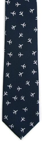 Maker V Airplane Necktie in Navy Blue, Airplanes Tie, Pilot Ties, Flight Attendant Gift for men, Flight School gifts, Aviation Neckties in Saudi Arabia