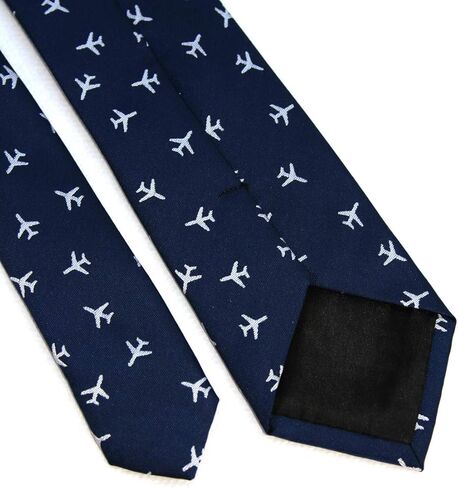 Maker V Airplane Necktie in Navy Blue, Airplanes Tie, Pilot Ties, Flight Attendant Gift for men, Flight School gifts, Aviation Neckties in Saudi Arabia
