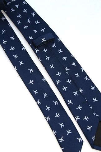 Maker V Airplane Necktie in Navy Blue, Airplanes Tie, Pilot Ties, Flight Attendant Gift for men, Flight School gifts, Aviation Neckties in Saudi Arabia