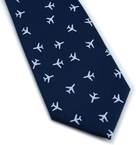 Maker V Airplane Necktie in Navy Blue, Airplanes Tie, Pilot Ties, Flight Attendant Gift for men, Flight School gifts, Aviation Neckties in Saudi Arabia