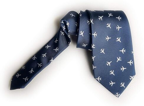 Maker V Airplane Necktie in Navy Blue, Airplanes Tie, Pilot Ties, Flight Attendant Gift for men, Flight School gifts, Aviation Neckties in Saudi Arabia