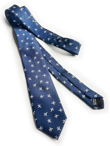 Maker V Airplane Necktie in Navy Blue, Airplanes Tie, Pilot Ties, Flight Attendant Gift for men, Flight School gifts, Aviation Neckties in Saudi Arabia