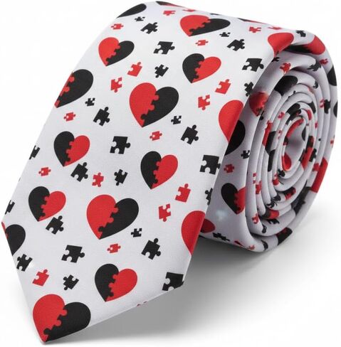 WOAIDY Men's Valentine’s Day Novelty Necktie, Romantic Holiday Gift for Him in Saudi Arabia