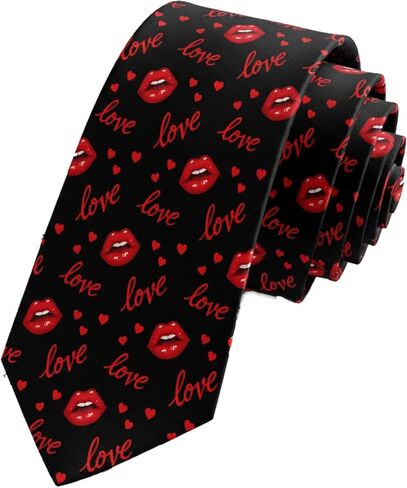 WOAIDY Men's Valentine’s Day Novelty Necktie, Romantic Holiday Gift for Him in Saudi Arabia