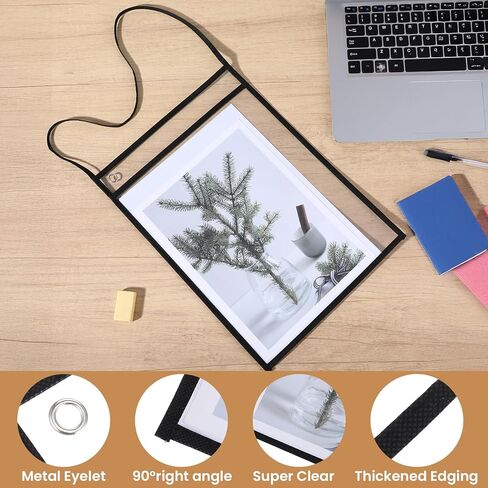 30 Pack Job Ticket Holders, 10 x 14 Inch Plastic Office Products Shop Ticket Work Repair Order Sleeve Reusable Horizontal Dry Erase Pockets with Hanging Strap for Easy Lasting Organization in Saudi Arabia