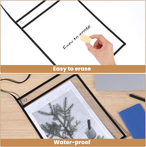 30 Pack Job Ticket Holders, 10 x 14 Inch Plastic Office Products Shop Ticket Work Repair Order Sleeve Reusable Horizontal Dry Erase Pockets with Hanging Strap for Easy Lasting Organization in Saudi Arabia