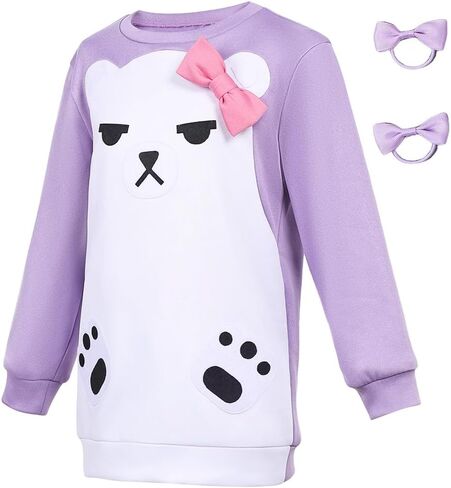 Mira Costume Demon Anime Mira Cosplay Pajamas Purple Bear Hoodies Hair Ring Halloween Outfits in Saudi Arabia