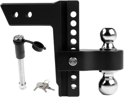 وصلة وصلة مقطورة سوداء قابلة للتعديل تناسب جهاز استقبال 2.5 بوصة وصلة قطرة 8 بوصة عالية التحمل من الألومنيوم بقوة 18500 رطل GTW وصلة سحب in Kuwait