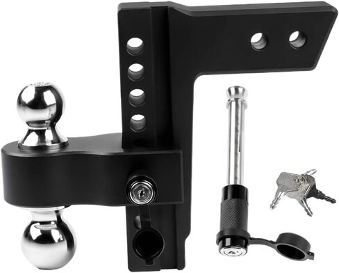 وصلة وصلة مقطورة سوداء قابلة للتعديل تناسب جهاز استقبال 2.5 بوصة وصلة قطرة 8 بوصة عالية التحمل من الألومنيوم بقوة 18500 رطل GTW وصلة سحب in Kuwait