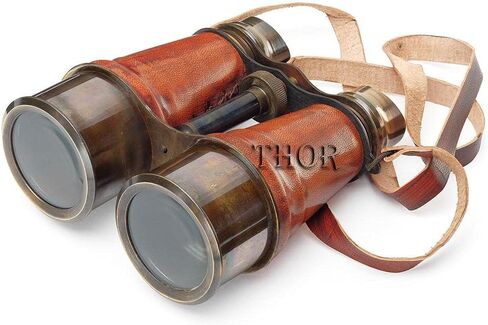 Maritime Antique Victorian Nautical Brass Binocular with Leather Box Rustic Vintage Home Decor Gifts in Saudi Arabia