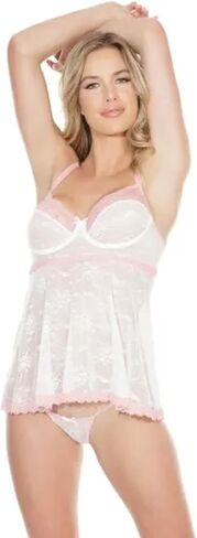 Coquette Women's Stretch Lace Baby Doll & G-String in Saudi Arabia