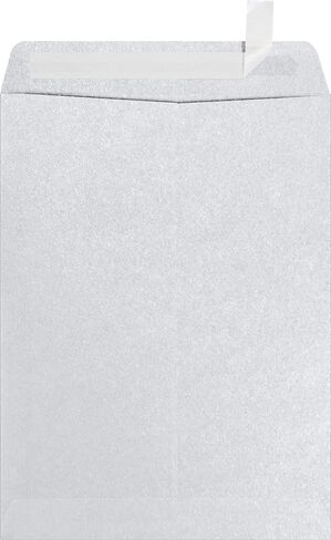 LUXPaper 9 x 12 Open End Envelopes | Peel & Press | Silver Metallic | 80lb. Text | 50 Qty in Saudi Arabia
