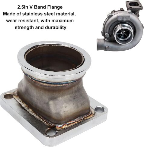 2.5in V Band Flange Adapter, Stainless Steel Universal Turbo Flange for T4 Turbo SS V Band, Wear Proof Long Lasting in Saudi Arabia