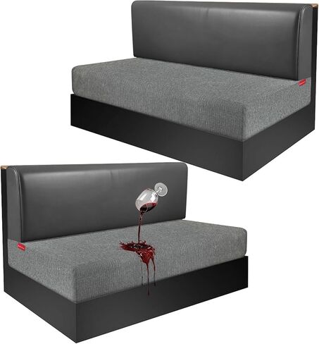 أغطية وسائد RV Dinette مقاومة للماء بنسبة 100% - غطاء مقعد قابل للتمدد، غطاء أريكة RV قابل للغسل مصمم لمقعد سيارة التخييم (Loveseat 2 غطاء مسند الظهر و2 غطاء مقعد، أزرق رمادي) in Kuwait