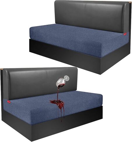 أغطية وسائد RV Dinette مقاومة للماء بنسبة 100% - غطاء مقعد قابل للتمدد، غطاء أريكة RV قابل للغسل مصمم لمقعد سيارة التخييم (Loveseat 2 غطاء مسند الظهر و2 غطاء مقعد، أزرق رمادي) in Kuwait