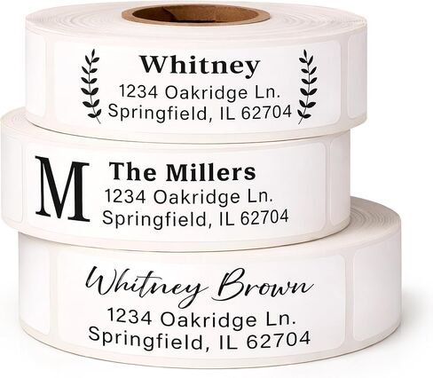 Personalized Return Address Labels on Roll – Custom Name & Address Stickers, Roll of 250, Easy-Peel Self-Adhesive, Glossy White 2.5" x 0.75" in Kuwait