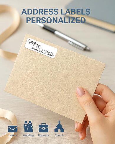 Personalized Return Address Labels on Roll – Custom Name & Address Stickers, Roll of 250, Easy-Peel Self-Adhesive, Glossy White 2.5" x 0.75" in Kuwait