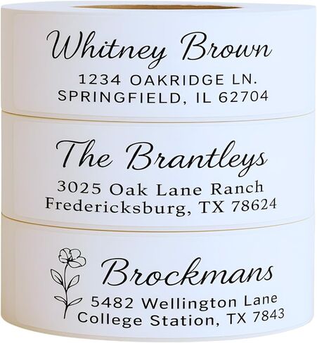 Personalized Return Address Labels on Roll – Custom Name & Address Stickers, Roll of 250, Easy-Peel Self-Adhesive, Glossy White 2.5" x 0.75" in Kuwait