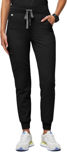 FIGS Zamora High Waisted Jogger Style Scrub Pants for Women - Black, Petite XXS in Saudi Arabia