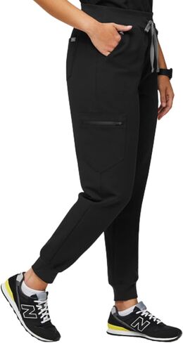 FIGS Zamora High Waisted Jogger Style Scrub Pants for Women - Black, Petite XXS in Saudi Arabia