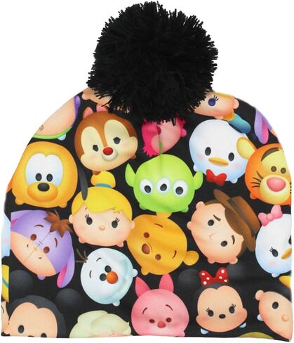 Tsum Tsum Youth Beanie Hat and Gloves Set (One Size, Minnie Black) in Saudi Arabia