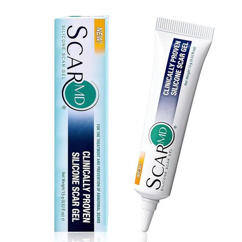 AIM Medical - جل الندبات ScarMD Glide للتدليك، يتلاشى الندبات الناتجة عن الجراحة، القسم C وأكثر من ذلك، جل الندبات السيليكون ثنائي المفعول مع أداة تدليك ثلاثية الكرات، يقلل من الانزعاج والحكة، 15 جم in Saudi Arabia