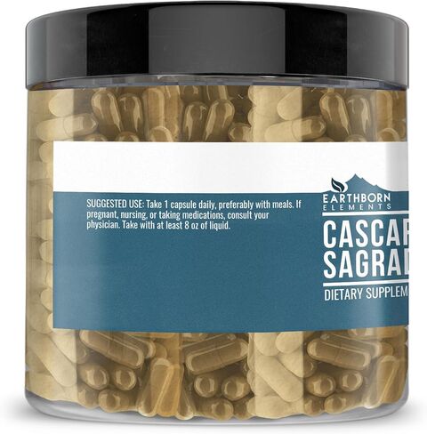 Earthborn Elements Cascara Sagrada Extract 200 كبسولة، نقية وغير مخففة، بدون إضافات in Saudi Arabia