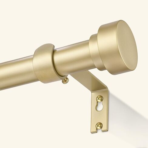 GEEBOBO Gold Curtain Rods for Windows 66 to 120 Inch, 1 Inch Adjustable Heavy Duty Decorative Window Curtain Rod, W1 (Gold, 32"-120") in Kuwait