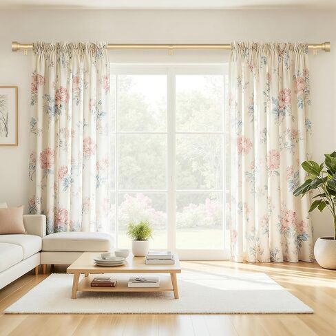 GEEBOBO Gold Curtain Rods for Windows 66 to 120 Inch, 1 Inch Adjustable Heavy Duty Decorative Window Curtain Rod, W1 (Gold, 32"-120") in Kuwait