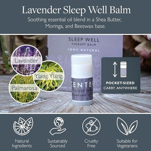 Scentered Lavender Heating Pad & Microwavable Neck Wrap – Aromatherapy Neck Pillow & Sleep Balm Gift Set – Pain Relief for Muscle Aches, Shoulders & Back – Heat Pack & Essential Oil Roll On for Sleep in Kuwait