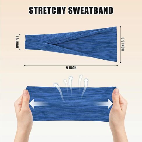 Headbands for Women Hair Non Slip - Workout Headbands Elastic Hair Bands, Soft Stretchy Sweatbands for Sports Yoga 6Pack in Saudi Arabia