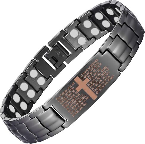 MagnEnergy Copper Bracelet for Men for Joint Pain 99.9% Pure Copper Cross Magnetic Bracelet with Sizing Tool Adjustable Copper Jewelry Gifts in Saudi Arabia