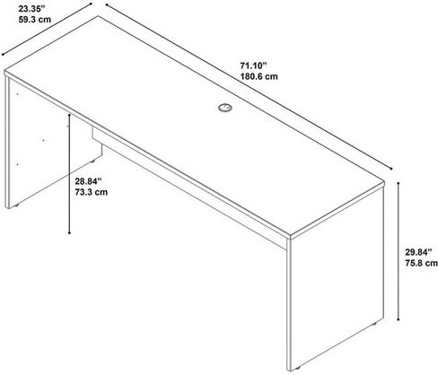 Scranton & Co 72" Credenza - Desk Shell in Natural Cherry in Kuwait
