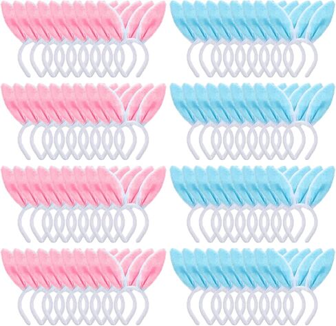 Tigeen 72 Pcs Easter Bunny Ears Headbands Cute Rabbit Ears Hairbands Bunny Costume Toys for Adults Easter Party Favor in Saudi Arabia